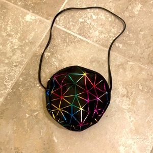 Cute rainbow triangle black purse